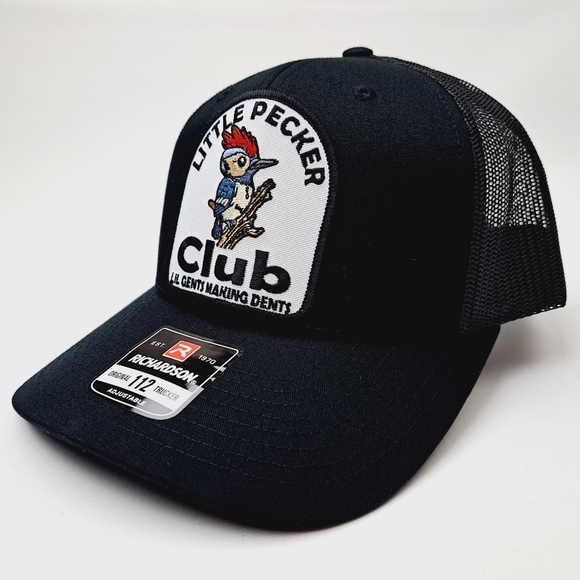 Little Pecker Club Patch Curved Bill Trucker Mesh Snapback Cap Black - Picture 2 of 4